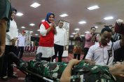 Ketua PMI Provinsi Lampung, Riana Sari Arinal Mengikuti Upacara Peringatan HUT ke-78 Palang Merah Indonesia dan Tinjau Kegiatan Donor Darah