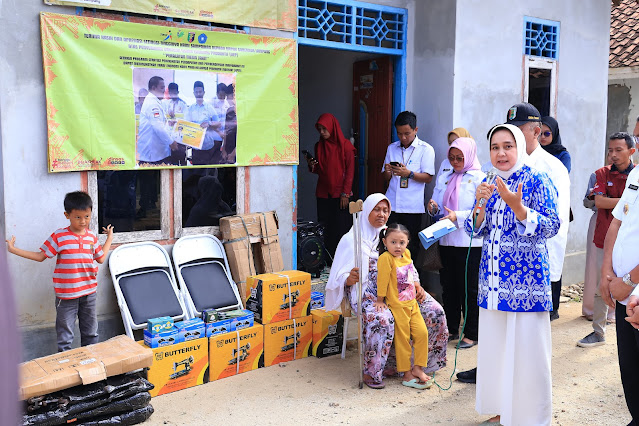 Riana Sari Arinal Ketua TP. PKK Lampung Serahkan Bantuan Bagi Kelompok Usaha Ekonomi Produktif di Kec. Tegineneng