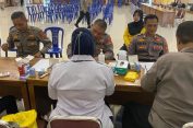 Pastikan Kesehatan Saat Pengamanan Pemilu 2024, Biddokes Polda Lampung Cek Kesehatan Personil