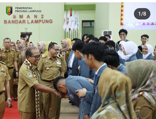 Pj. Gubernur Lampung Samsudin Tinjau Pelaksanaan Penerimaan Peserta Didik Baru di SMAN 2 Bandar Lampung