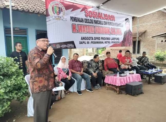 Anggota DPRD Lampung Watoni Noerdin Sosialisasi di Desa Bunut Pesawaran