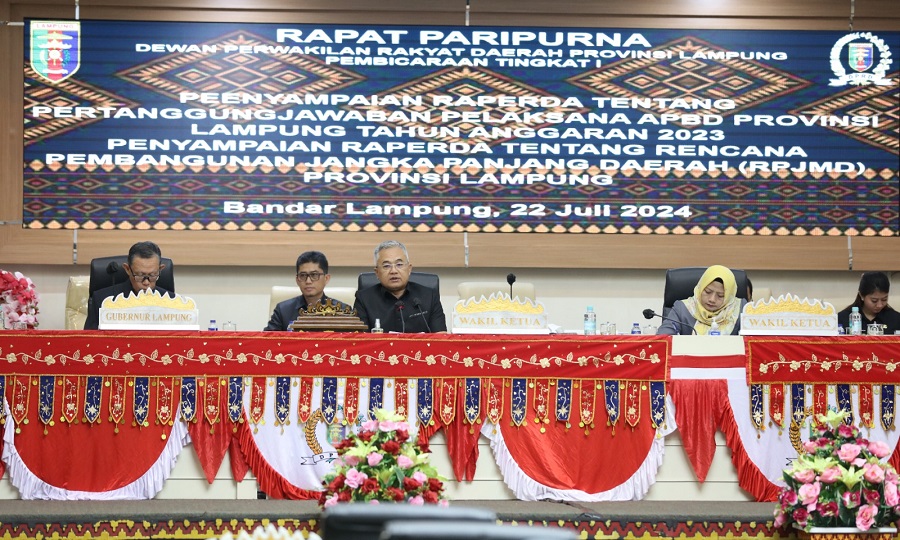 DPRD Lampung Rapat Paripurna Raperda Pertanggungjawaban Pelaksanaan APBD Tahun Anggaran 2023