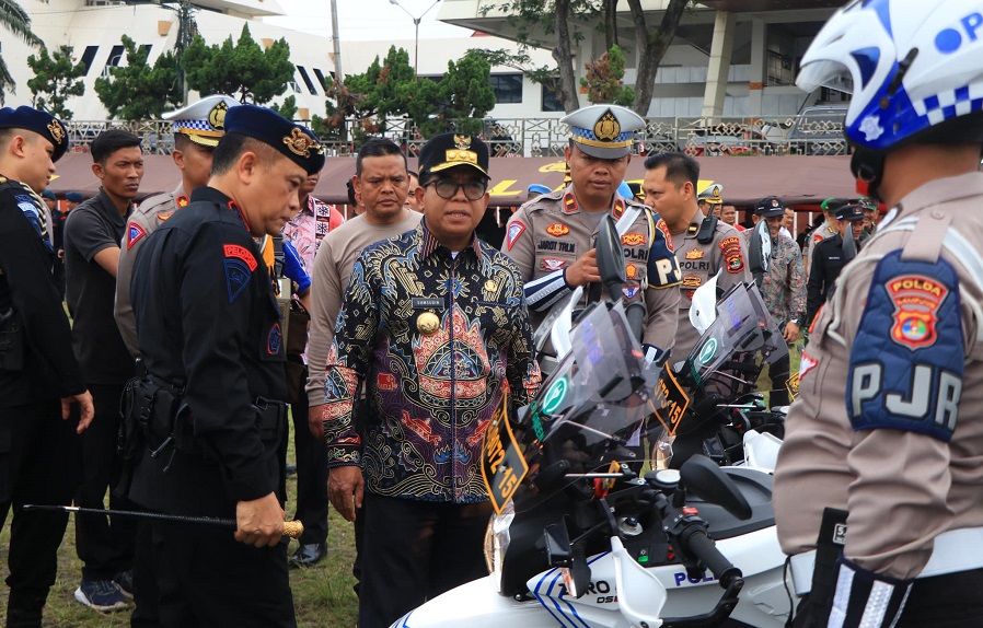 Pj Gubernur Lampung Ikuti Apel Gelar Pasukan Pengamanan Pilkada Serentak 2024