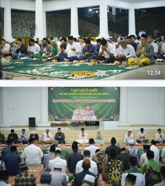 Hari Jadi ke-17 Kabupaten Pesawaran, Bupati Pesawaran Gelar Istighosah Bersama Perwakilan Ponpes Se-Kabupaten Pesawaran