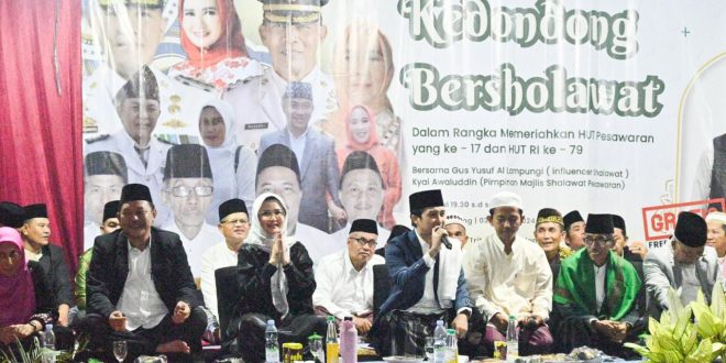 Sambut HUT Pesawaran ke-17 dan HUT RI ke-79, Nanda Indira Hadiri Semarak Kedondong Bersholawat