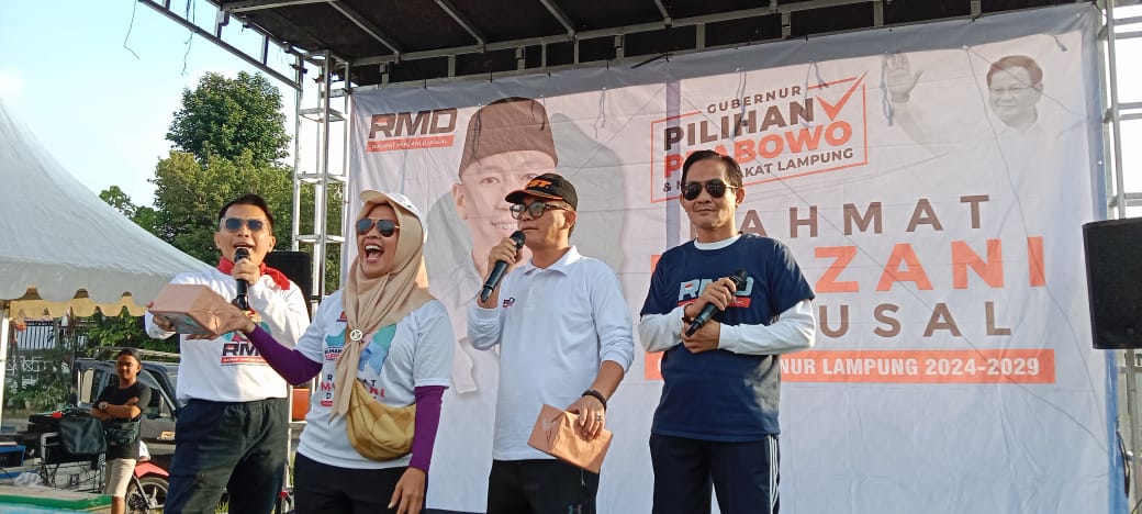 Gelar Senam Sehat, Politisi Gerindra Ajak Masyarakat Coblos Cagub RMD