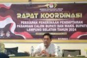 KPU Lamsel Gelar Rakor Persiapan Penerimaan Paslon Bupati dab Wakil Bupati Tahun 2024