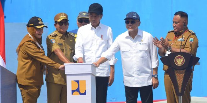 Walikota Eva Dwiana Dampingi Presiden Jokowi Resmikan SPAM Kota Bandar Lampung