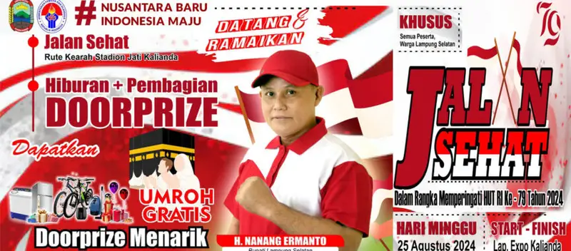 Yuk Ramaikan,Pemkab Lampung Selatan Gelar Jalan Sehat Hadiah Umroh,Minggu 25 Agustus 2024