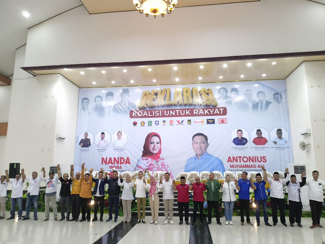 Nanda Antonius Mendeklarasikan Koalisi Dari 11 Partai Pengusung Untuk Calon Bupati Dan Wakil Bupati Kabupaten Pesawaran