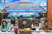 Pj. Bupati Pringsewu Dr. Marindo Kurniawan Menerima Kunjungan Tim Verifikasi Lapangan STBM AWARD Kementerian Kesehatan Tahun 2024