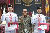 Usai Jalankan Tugas Sebagai Paskibraka pada Perayaan Hari Kemerdekaan RI ke-79 di Ibu Kota Nusantara, 2 Paskibraka Lampung Kunjungi Pj. Gubernur Samsudin