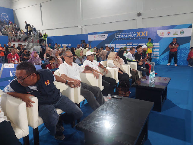 Samsudin Pj. Gubernur Hadir dan Memberi Dukungan Langsung kepada Atlet PON XXI Lampung di Banda Aceh
