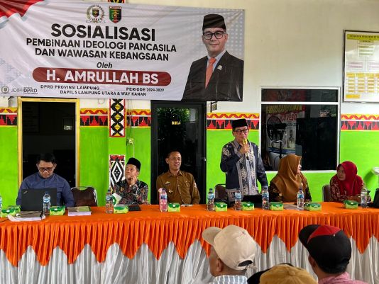 Anggota DPRD Provinsi Lampung Amrullah BS, Mengadakan Sosialisasi Pembinaan Ideologi Pancasila