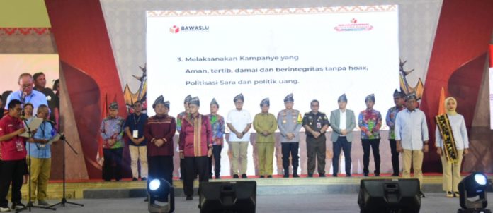 Ketua Sementara DPRD Ahmad Giri Akbar Mengikuti kegiatan “Deklarasi Kampanye Pilkada Damai Pengawasan Pilgub dan Wagub di Provinsi Lampung Tahun 2024”