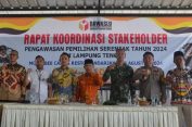 Pemkab Lampung Tengah Hadiri Rakor Stake Holder Pengawasan Pemilih Serentak 2024