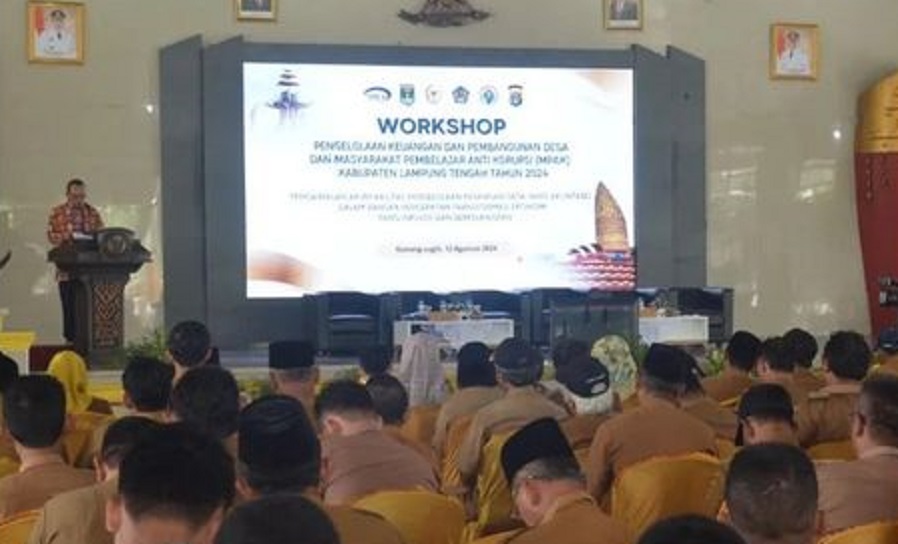 Pj Sekdakab Lampung Tengah Buka Workshop Evaluasi Pengelolaan Keuangan dan Pembangunan Desa
