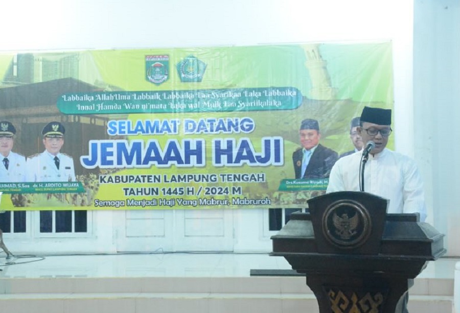 Wakil Bupati Ardito Wijaya Sambut Kepulangan Jama’ah Haji Lampung Tengah