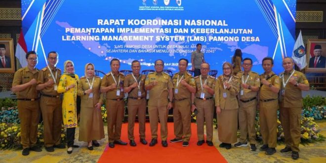 Pj Gubernur Lampung Hadiri Rakornas Pemantapan Implementasi dan Keberlanjutan Learning Management System Pamong Desa