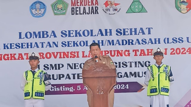Asisten 2 Hendra Wijaya Mega Mewakili Pj. Bupati Tanggamus Hadiri Lomba Sekolah Sehat UKS/M