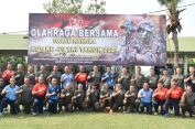 Jalin Kebersamaan Dan Sinergitas TNI Wilayah Provinsi Lampung Gelar Olahraga Bersama