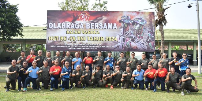 Jalin Kebersamaan Dan Sinergitas TNI Wilayah Provinsi Lampung Gelar Olahraga Bersama