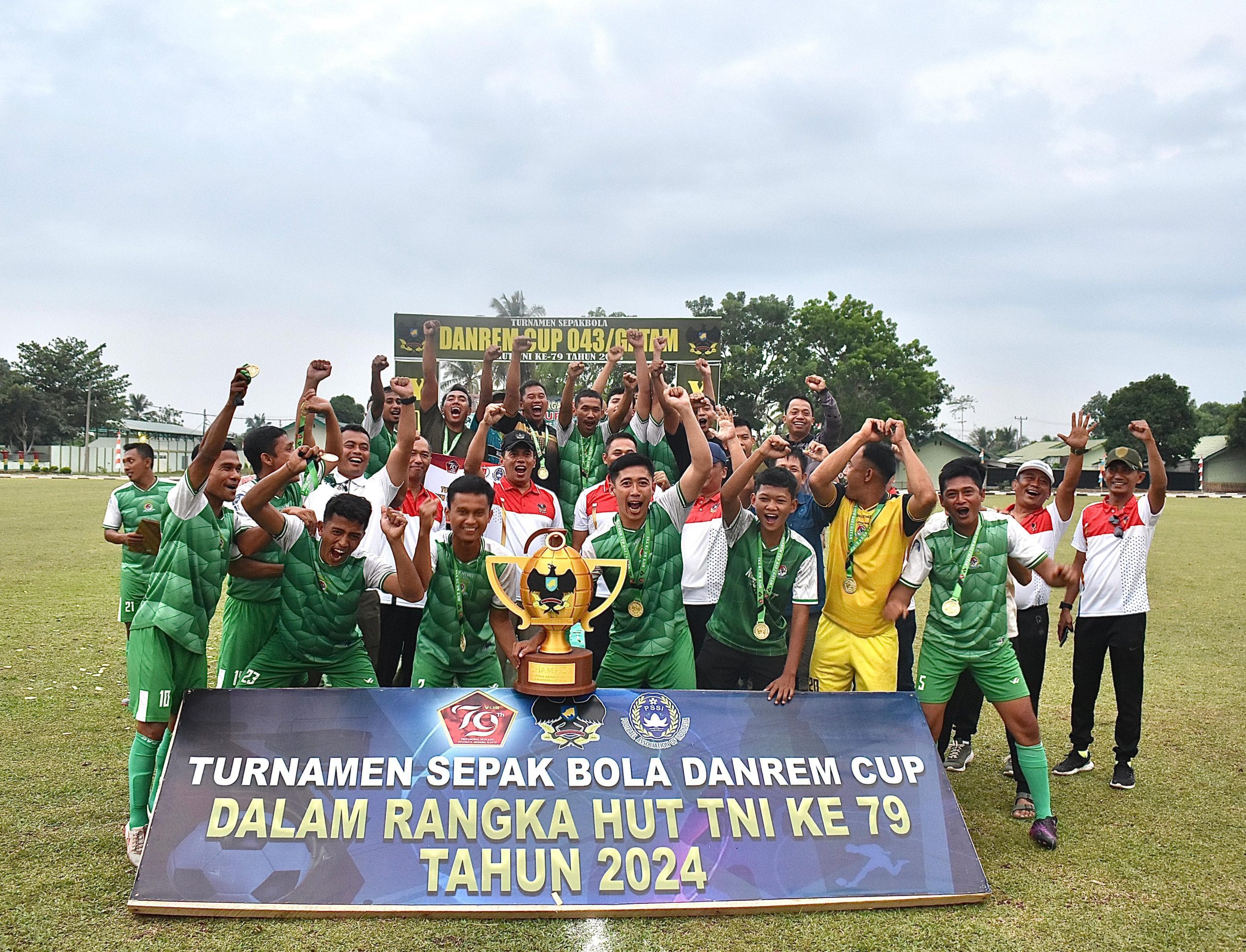 Centralberita – Kodim 0429/Lamtim Raih Juara Pertama Turnamen Sepak Bola Danrem Cup Dalam Rangka HUT Ke-79 TNI Tahun 2024
