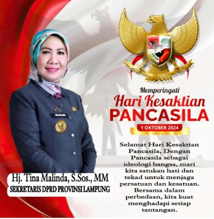Sekwan DPRD Lampung Ucapkan Selamat Hari Kesaktian Pancasila