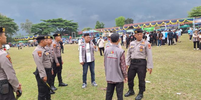 Centralberita – Satgas Operasi Mantap Praja Polda Lampung, Amankan Kampanye Senam Bersama Paslon 02