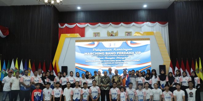 Pj. Gubernur Lepas Kontingen Marching Band Perdana VIP FYBI Lampung