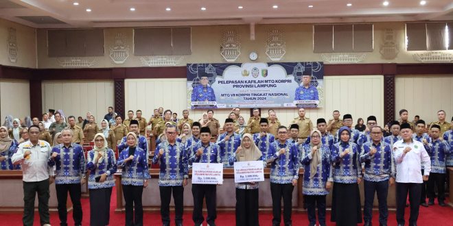 Sekdaprov Lampung Lepas Kafilah MTQ Korpri 2024 Menuju Ajang Nasional di Palangkaraya