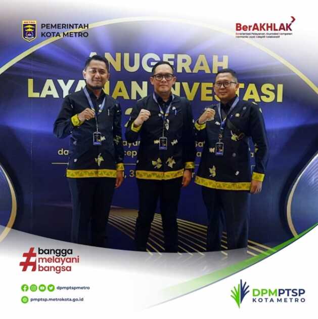 Wow Keren Metro Raih Nomine 8 Besar Anugerah Layanan Investasi 2024, Kategori Pemerintah Kota