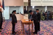 Kasrem 043/Gatam Hadiri Pelantikan Dan Pengambilan Sumpah/Janji Jabatan Pejabat Sekda Provinsi Lampung