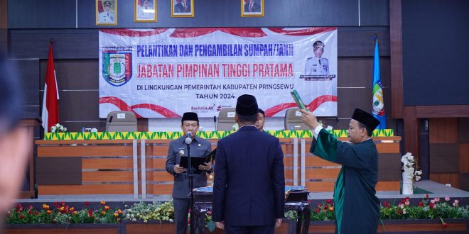 Pj Bupati Pringsewu Lantik Kadis Pendidikan dan Kebudayaan