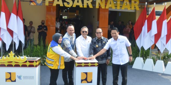 Pj. Gubernur Lampung Dampingi Menko Bidang Pangan Resmikan Pasar Natar, Dorong Penguatan Ekonomi Lokal