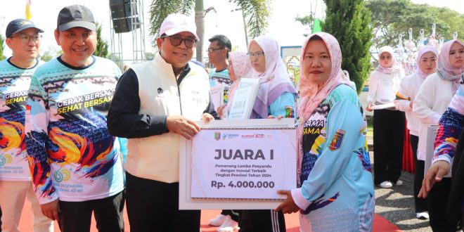 Pj. Gubernur Samsudin Ajak Wujudkan Budaya Sehat pada Puncak Hari Kesehatan Nasional ke-60 Tingkat Provinsi Lampung