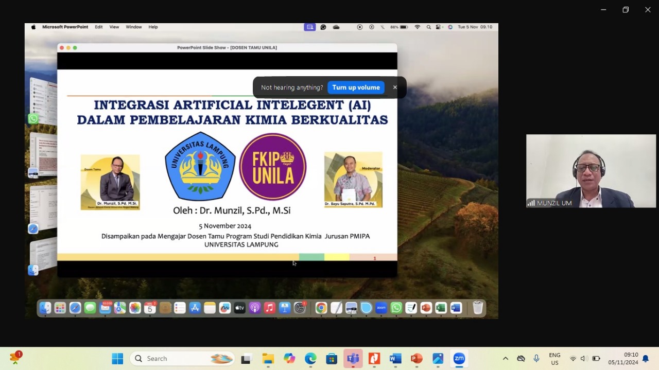 FKIP Unila Gelar Workshop Integrasi AI dalam Pembelajaran Kimia