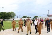 Pj. Gubernur Samsudin Tinjau Progres Pembangunan Revitalisasi Stadion Pahoman Bandarlampung