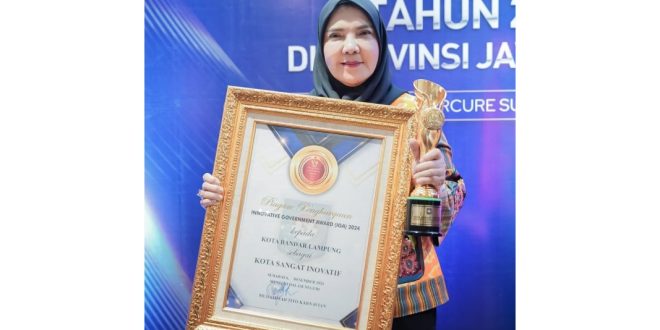 Pemkot Bandar Lampung Dinobatkan Sebagai Kota Sangat Inovatif  Oleh Kemendagri IGA 2024