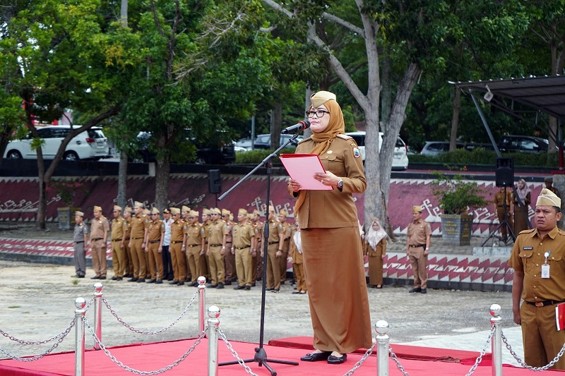 Plh Sekda Lampung Selatan, Injti Indriati Pimpin Apel Mingguan