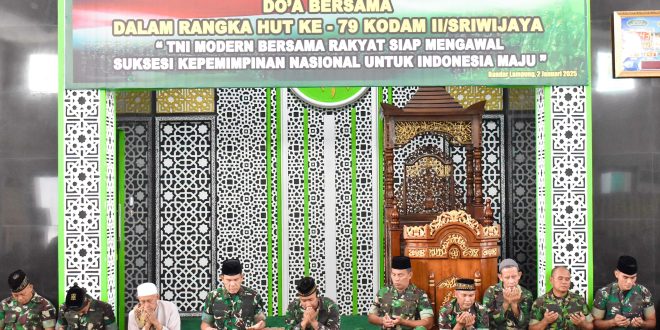 Peringati HUT Ke-79 Kodam II/Swj Tahun 2025, Korem 043/Gatam Gelar Do’a Bersama
