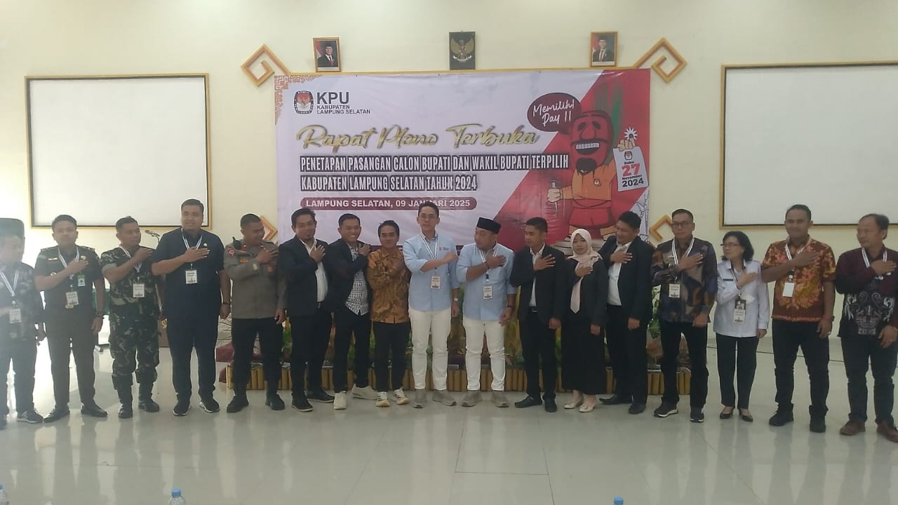 Menetapkan Bupati dan Wakil Bupati Terpilih Pilkada 2024 KPU Lampung selatan Gelar Rapat Pleno Terbuka