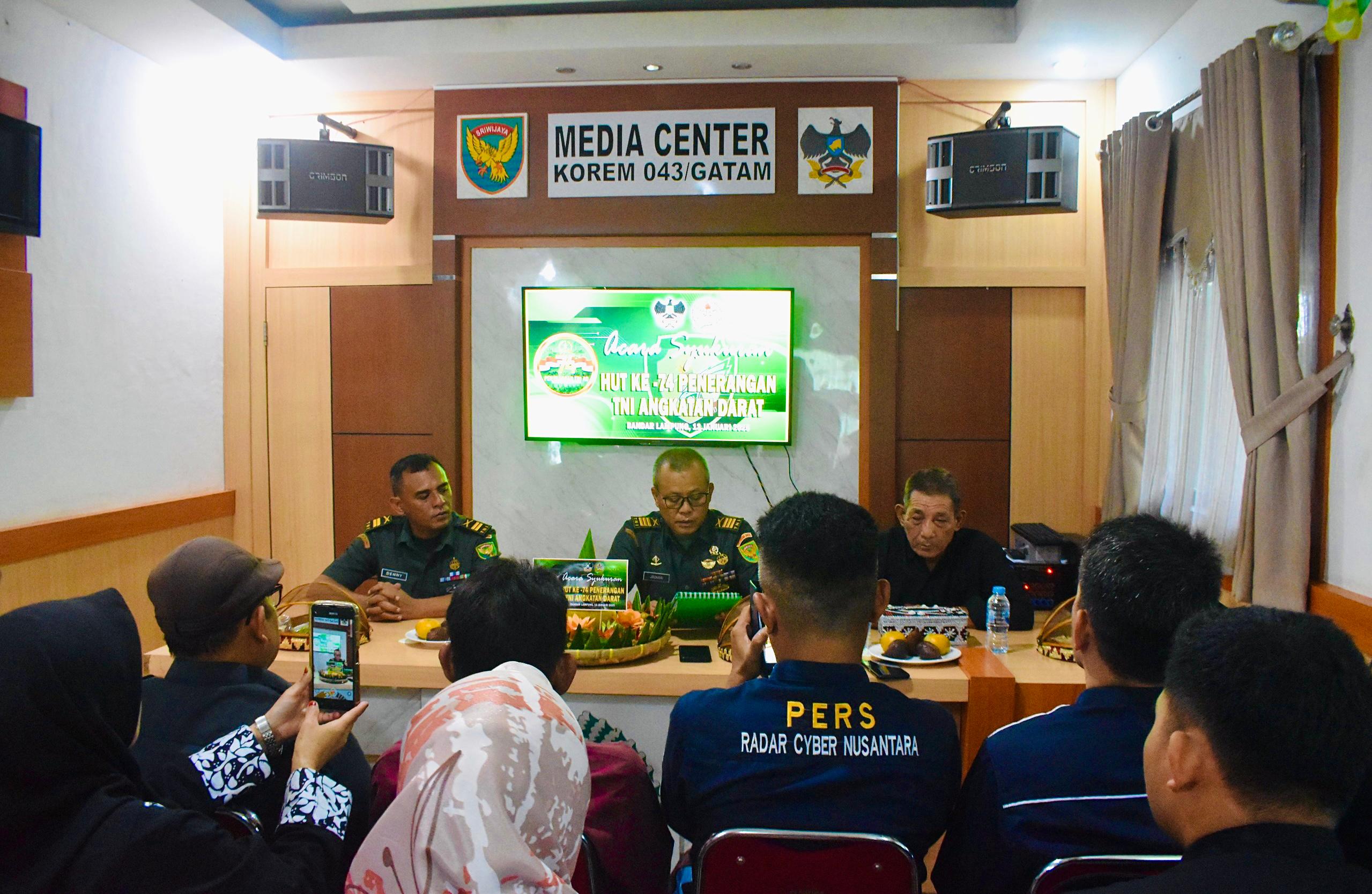 HUT Ke- 74 Penerangan TNI AD, Korem 043/Gatam Gelar Syukuran Dengan Hikmat