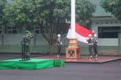 Upacara Bulanan Bukti Kesetiaan Prajurit Dan PNS Korem 043/Gatam Melaksanakan Pengabdian untuk Tanah Air