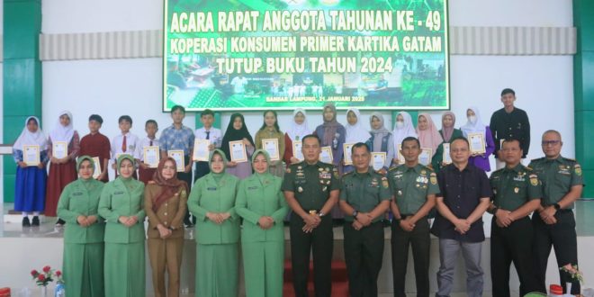 Kasrem 043/Gatam Buka Secara Resmi RAT Ke-49 Koperasi Konsumen Primer Kartika Gatam Tutup Buku Tahun 2024