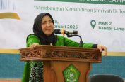 Walikota Bandar Lampung Hj. Eva Dwiana membuka secara resmi muskercab I PCNU kota Bandar Lampung
