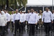 Diguyur Hujan, Bambang-Rafieq Tetap Semangat Ikuti Gladi Resik Pelantikan