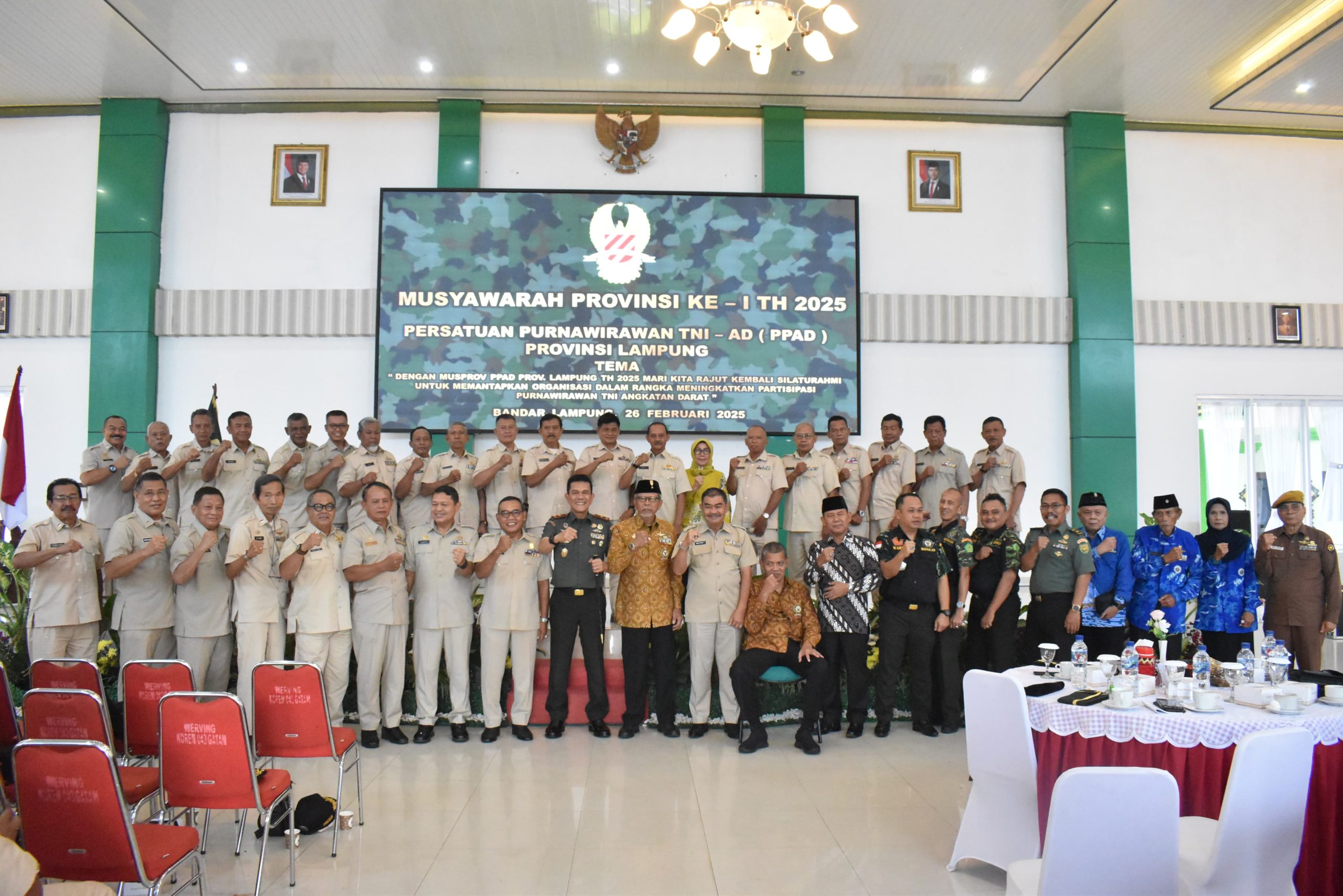 Danrem 043/Gatam: “Melalui Musprov PPAD, Kita Perkuat Soliditas dan Solidaritas”