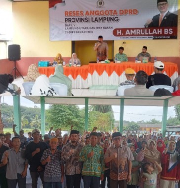 Anggota DPRD Provinsi Lampung, Hi. Amrullah, BS Jaring Aspirasi Masyarakat Lewat Reses