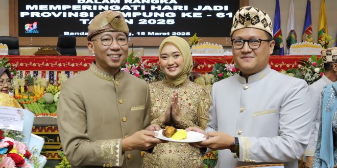 Rapat Paripurna Istimewa HUT Lampung ke-61, Gubernur Mirza : Bersama Lampung Maju Menuju Indonesia Emas